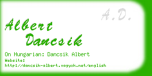 albert dancsik business card